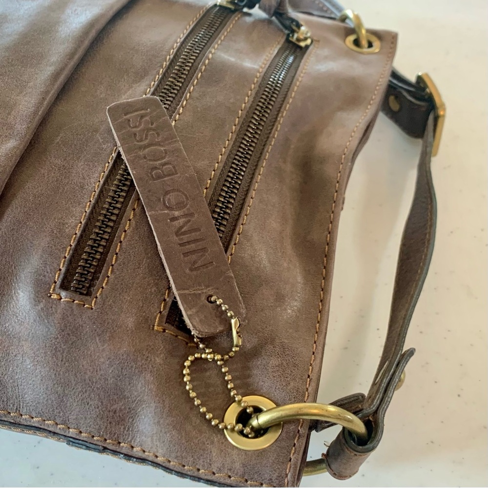 👖 Nino BOSSI Leather Brown Crossbody 👢 - Picture 4 of 11